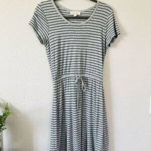 Olive & Oak striped drawstring waist jersey dress